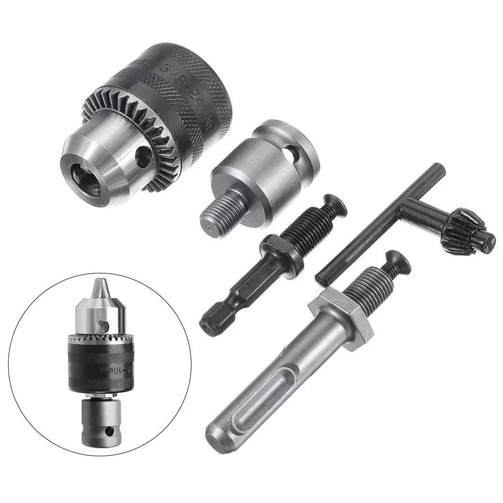 1.5-10mm 3/8-24UNF 드릴 척 세트 전동 렌치 변환 헤드 헥스 포스트 라운드 샹크 포스트 임팩트 드라이버 렌치 연결봉