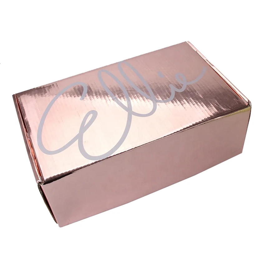 

Упаковочная коробка из гофрированного волоса цвета розового золота под заказ