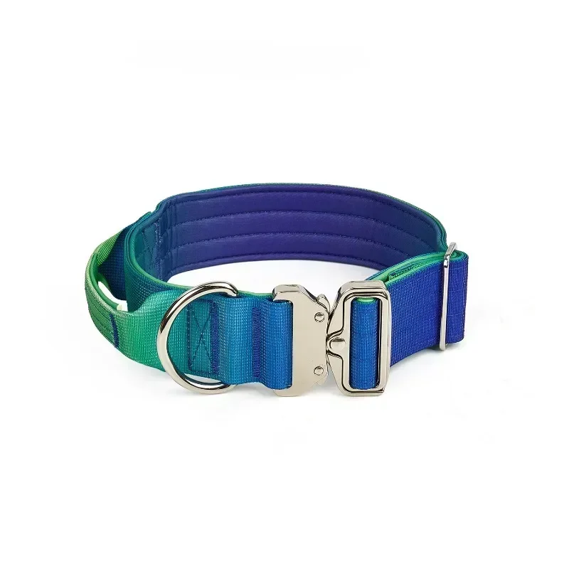 Heavy Duty Nylon Dog Leash Collar Set Adjustable No Pull Pet Training Rope with Metal Clasp for Medium Large Breeds Walking