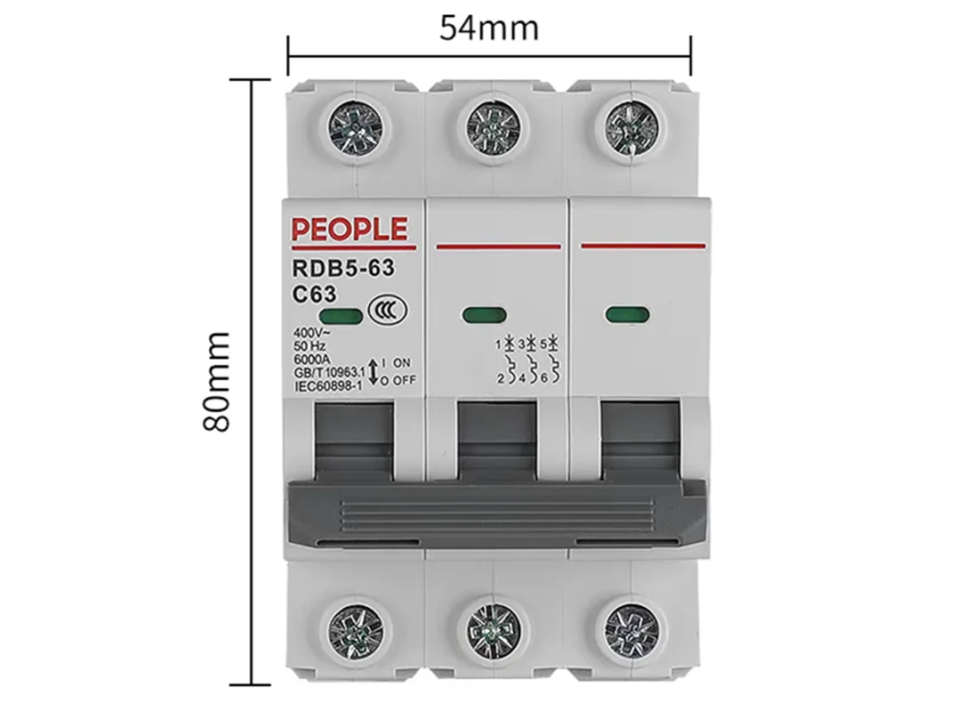 Miniature Circuit Breaker MCB 1P 2P 3P 4P 10A-63A 400V DIN Rail Type Overload Short Circuit Protector circuit breaker