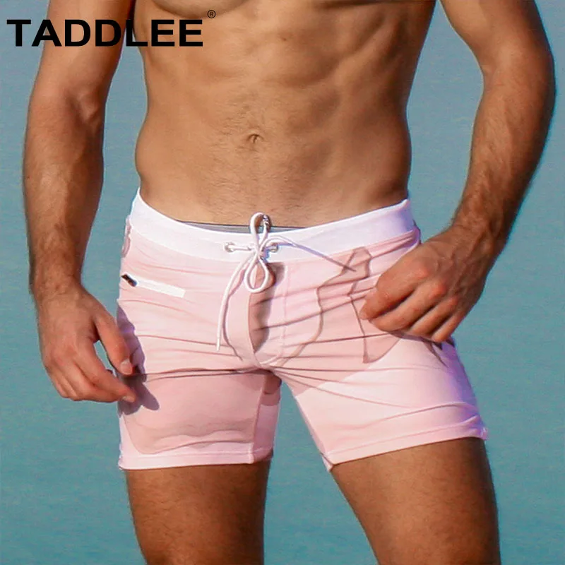 Taddlee Brand Men Swimwear Board Beach Shorts Basic Traditional High Rise Swimsuits Long Cut Boxer Trunks Plus Size XXL