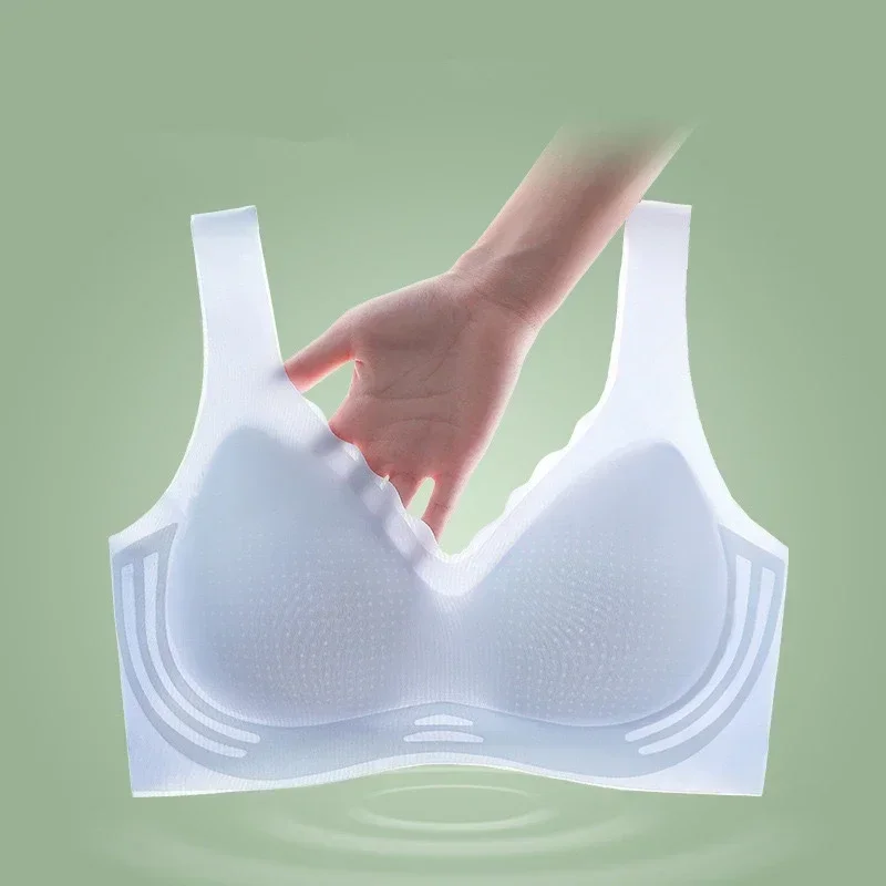 Cool Seamless Underwear For Women Ultra-thin Push-up Semi-fixed Cup No Rims Vest-style Bra For Women With Beautiful Backs 2
