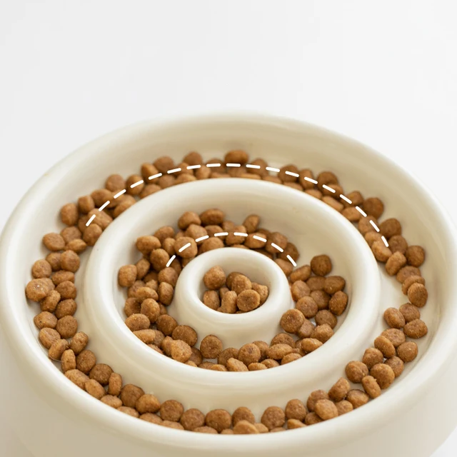 Pet Ceramic Slow Feeder Bowl Anti-Gulping Cat Food Dish Bowls Puppy Dogs Slow Feeding Supplies 6