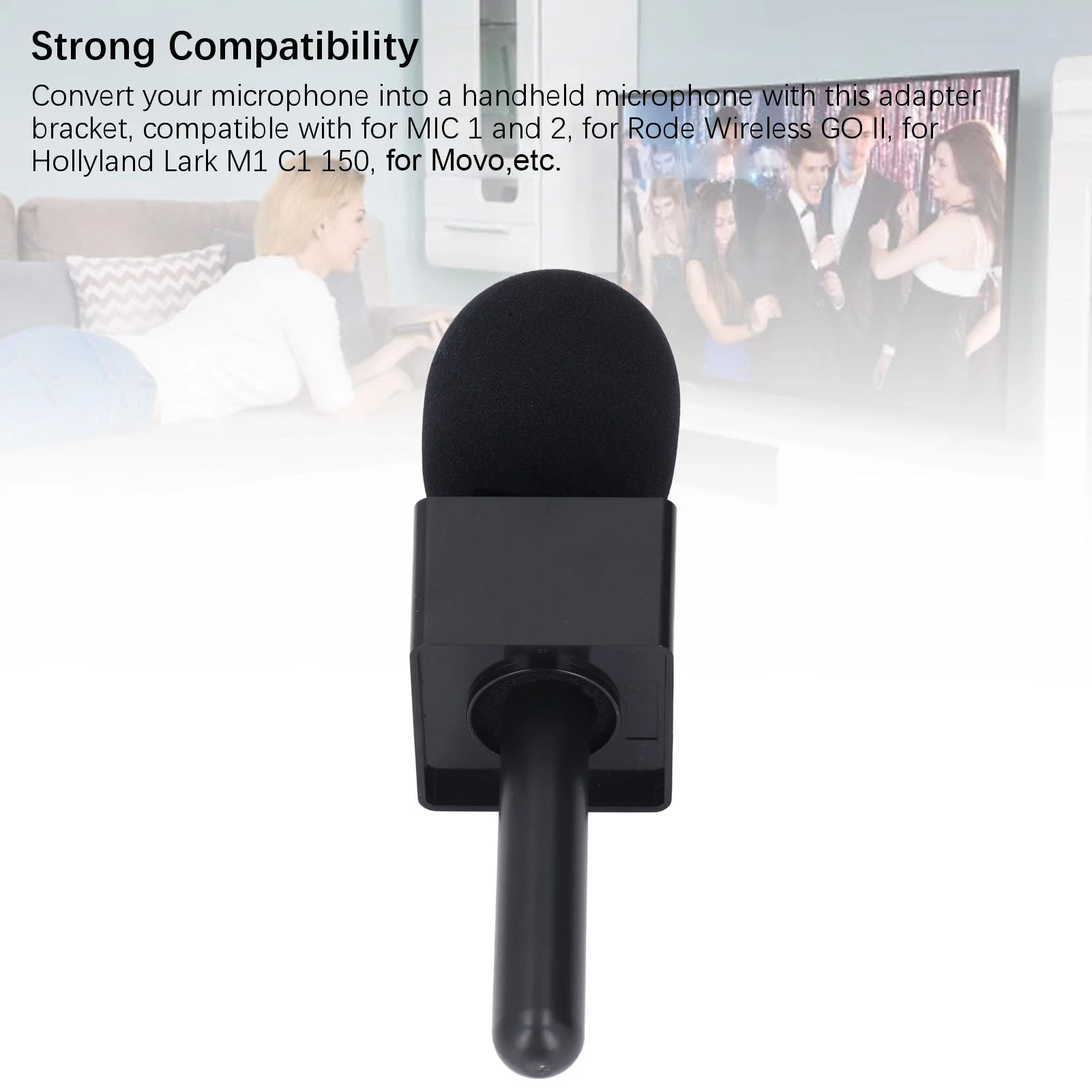 Nterview Microphone Stand Compact Lightweight Handheld Microphone Mount Portable Widely Used with Flag for Rode Wireless GO II