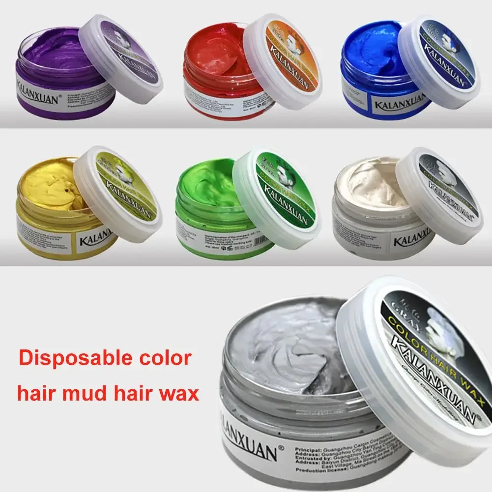 Hair coloring dye 9 Color Fashion Temporary Color Dye Mud Salon Hair Wax Cream Styling Modeling Pomade Sliver Grandma Green Hair Dye