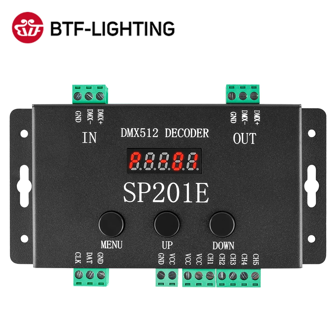 SP201E DMX512 LED Decoder Controller 5CH PWM SPI Pixels LED Light Strip ...