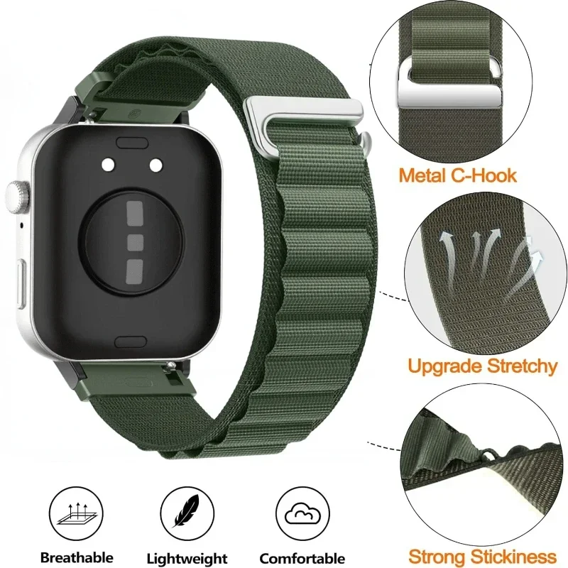Breathable Nylon Loop Band - Soft, Durable, and Replaceable Wristband Bracelet
