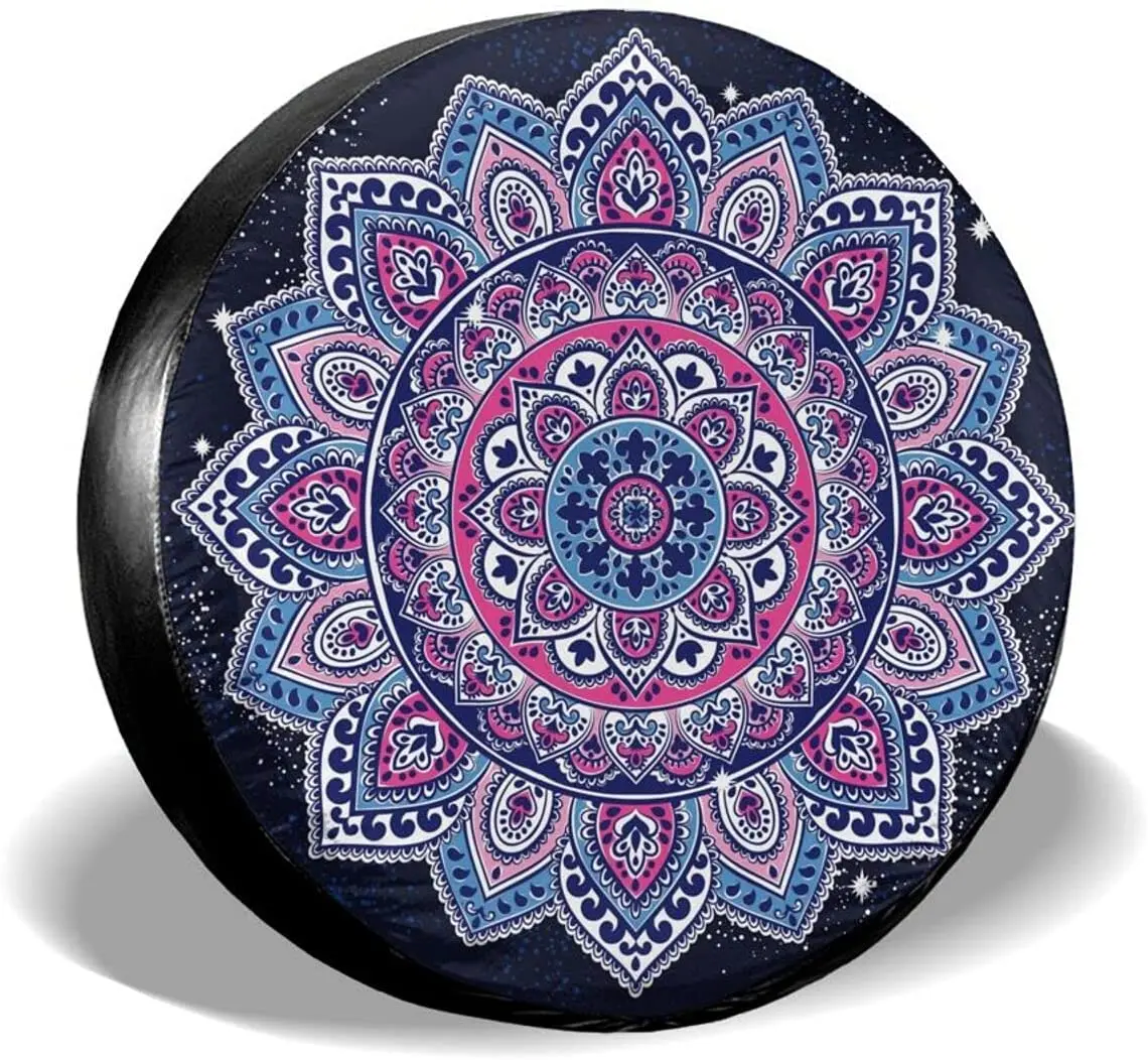 

Mandala Spare Tire Cover Waterproof Dust-Proof UV Sun Wheel Tire Cover Fit for ,Trailer, RV, SUV and Many Vehicle 17 Inch
