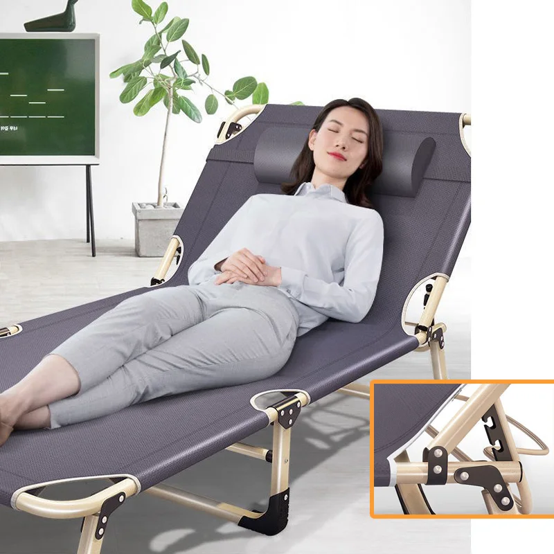 New updated version Foldable bed single office nap nap folding recliner three fold bed outdoor home chaperone simple camp
