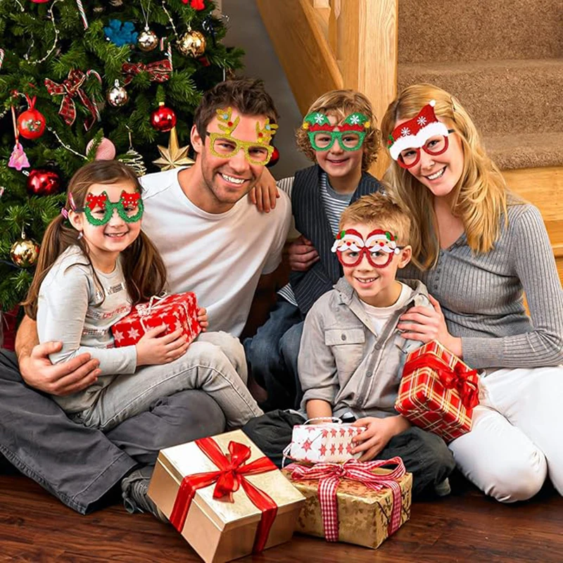 Eyeglasses Frame Unisex Eyeglasses for Holiday Party Decorations Christmas Ornaments Gift Assorted Styles One Size Fits All