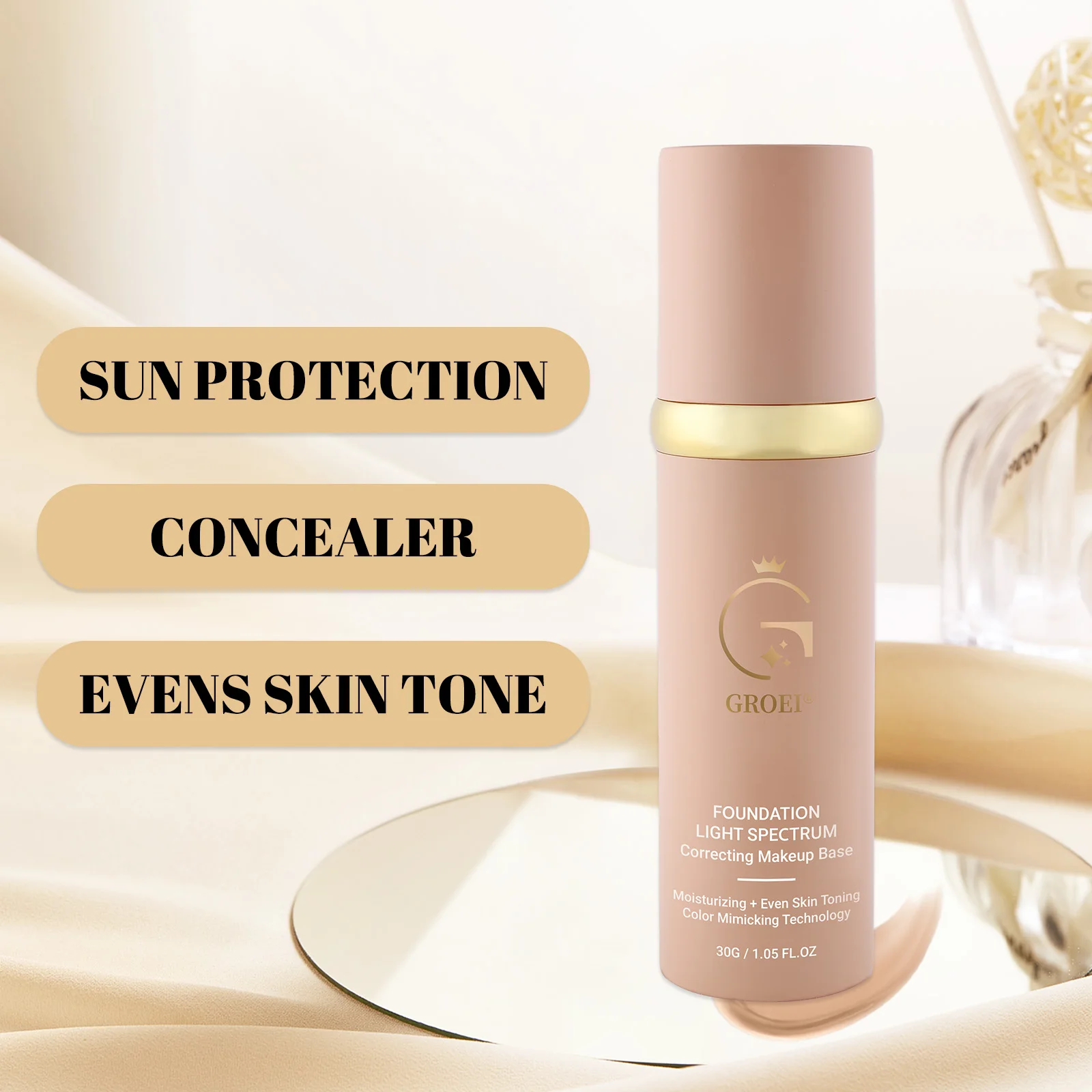 Waterproof Full Coverage Concealer For Face Longwear Natural Finish_voghion.com
