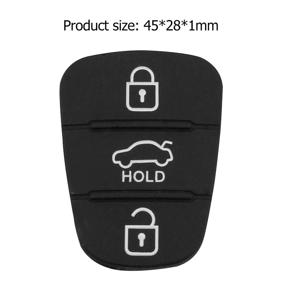 1x 3 Button Replacement Key Shell Rubber #53 Keypad For Hyundai