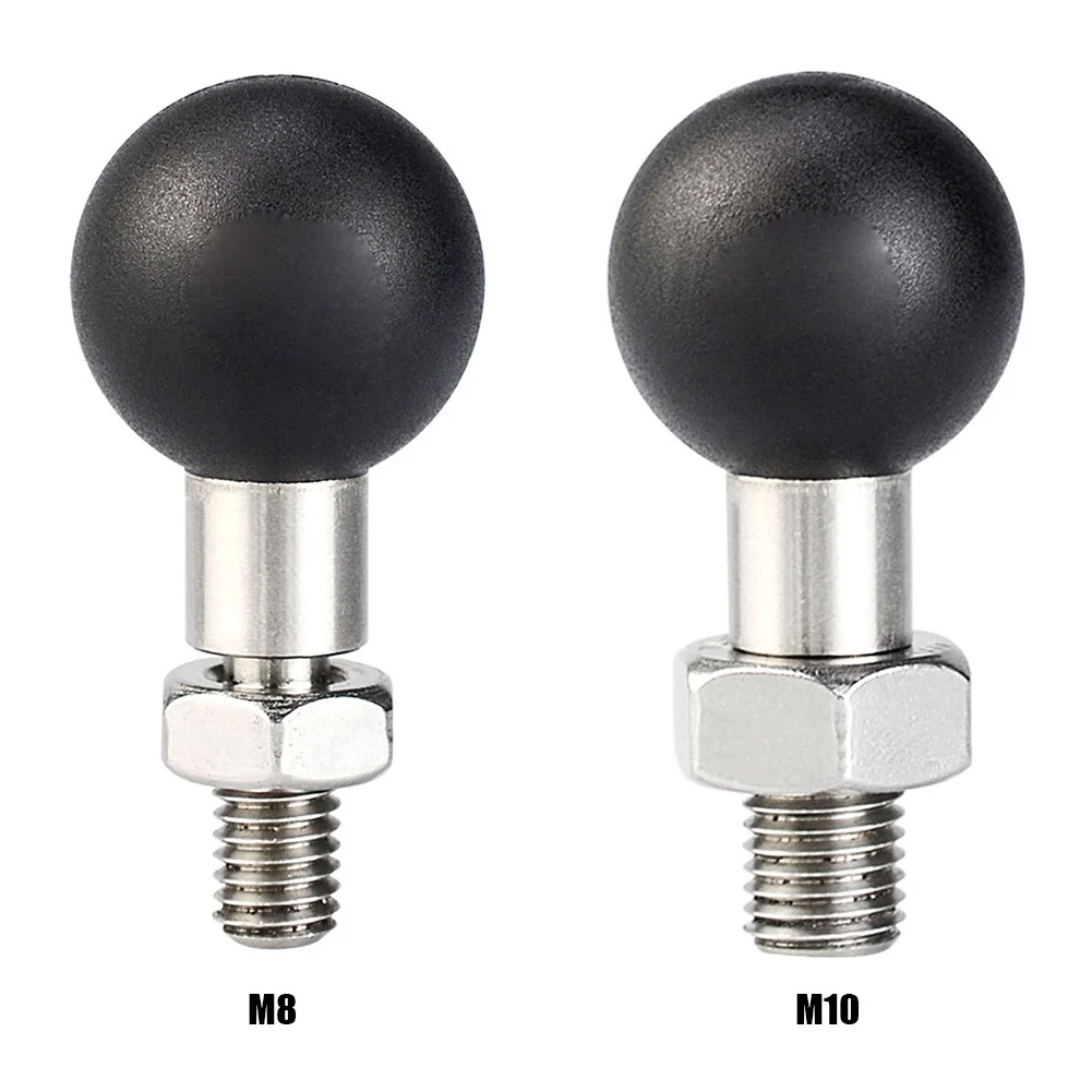 1 Inch M10 M8 Male Thread Mount M10 M8 Screw Ball Head Mount Adapter Motorcycle Handlebar Base Bolt for Motorcycle Phone Holder