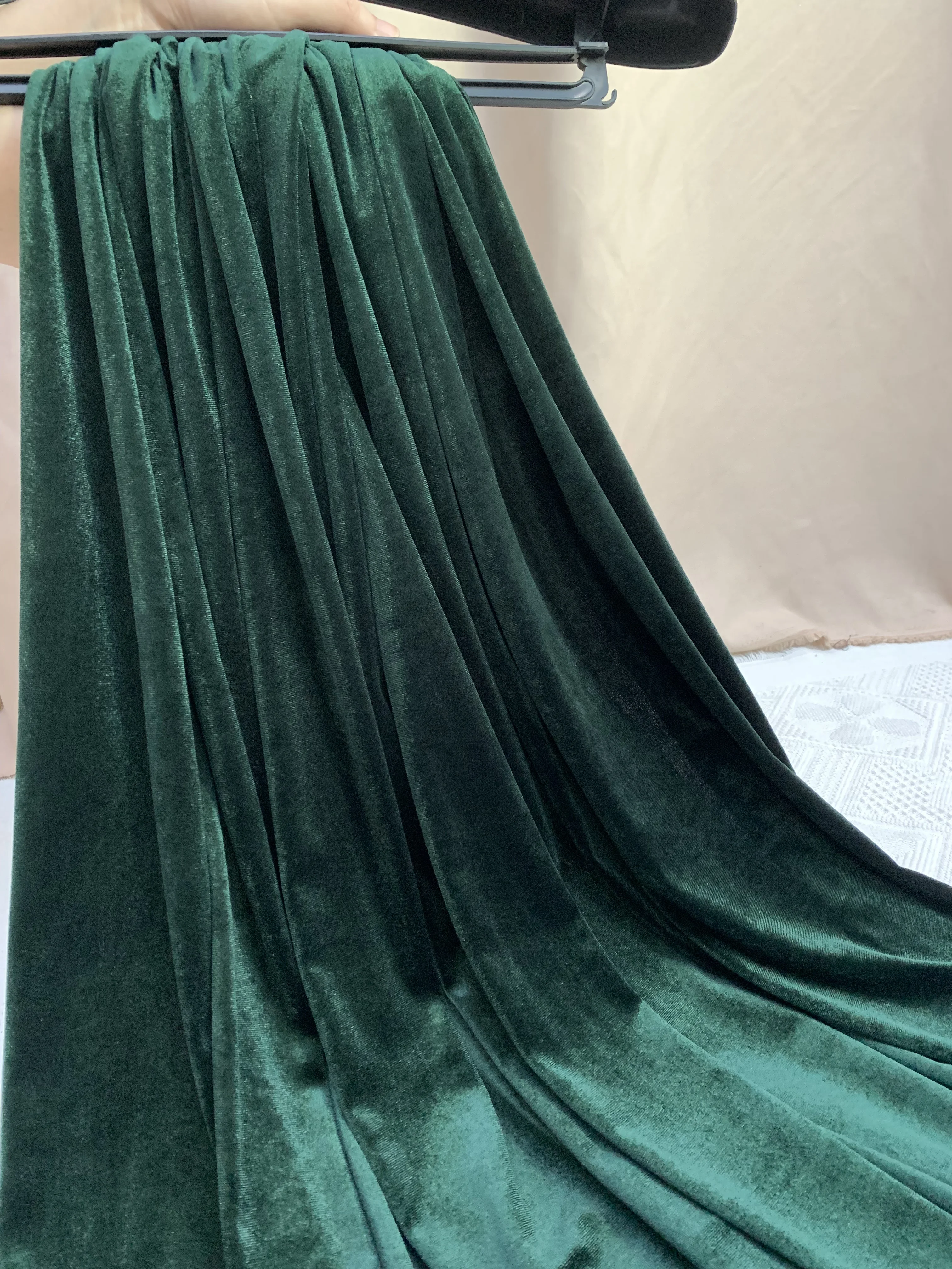 Olive Green Velvet Fabric - Luxe Heavyweight for Formal Dresses, Wedding Backdrops & DIY Decor | Premium Crafting Material