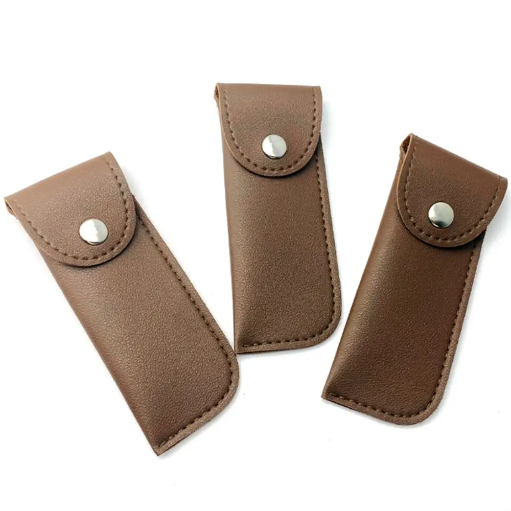 

Two Layer Cowhide Fold Knife Brown/Black Outdoor Carry Bag Flashlight Belt Loop Leather Sheath Scabbard Tool