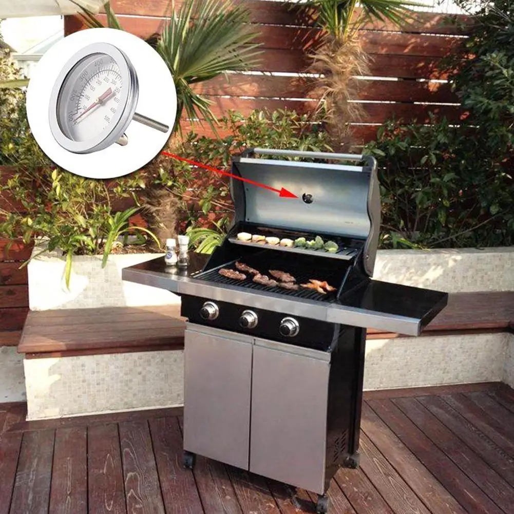 BBQ Gauge Built-in Lid Thermometer Replace Weber Traveller Grills Charcoal Pit Wood Smoker Oven 100-800&deg;F Barbecue Camping smoker accessories,smoker accessory