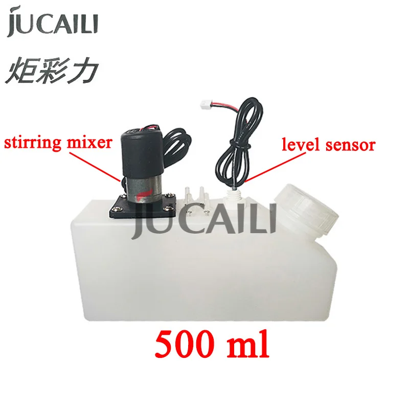 JCL 500mL Ink Tank with Both Level Sensor and Stirring Mixer for Inkjet/UV Printer 0.5L Ink Cartridge t6941 t6945 ink cartridge with pigment ink and chip for epsont3000 t5000 t7000 t3200 t7200 t3270 t5270 t7270 printer