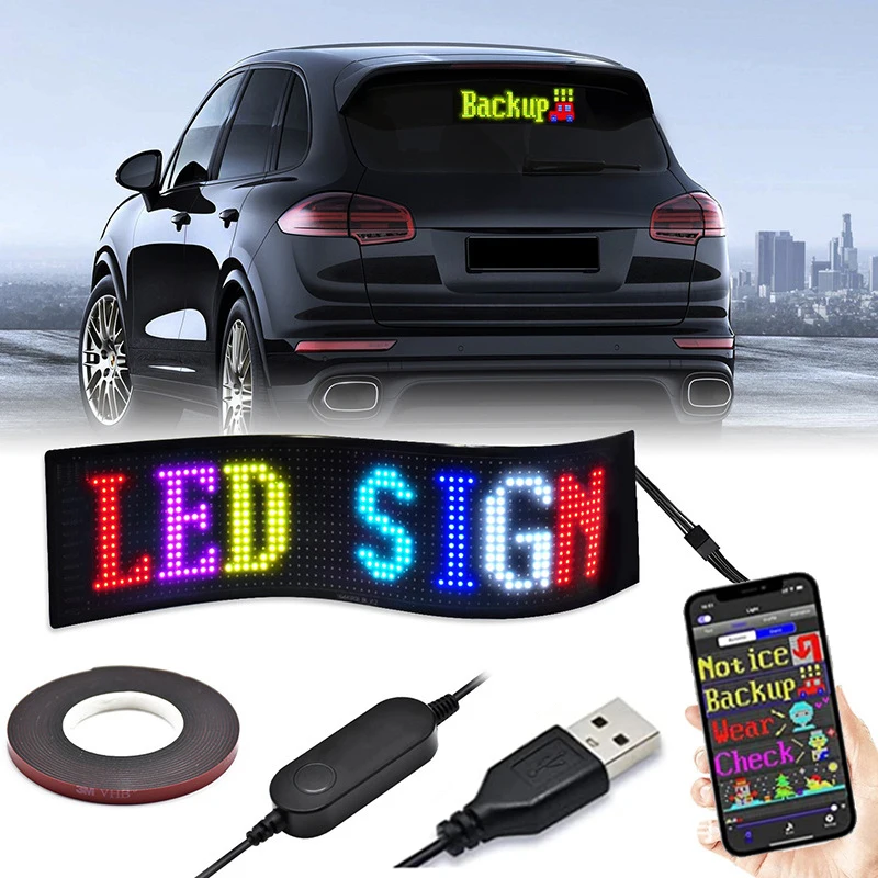 LED Matrix Pixel Panel Bluetooth APP USB 5V Flexible Addressable RGB Pattern Graffiti Scrolling Text Animation Display Car Shop