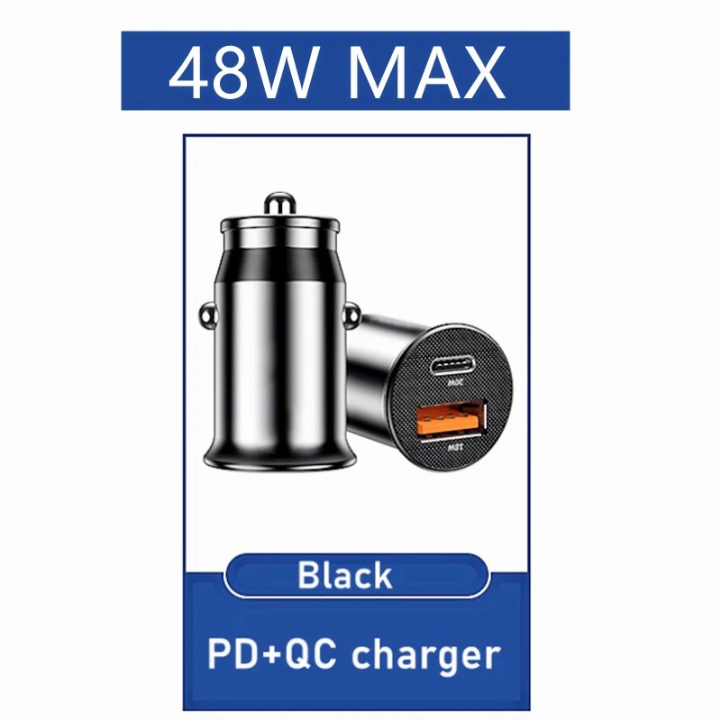 airpods usb c 48W USB Car Charger Quick Charge QC 4.0 3.0 FCP SCP AFC USB PD Fast Charging Car Phone Charger For Huawei Xiaomi iPhone 12 13 11 5v 1a usb Chargers