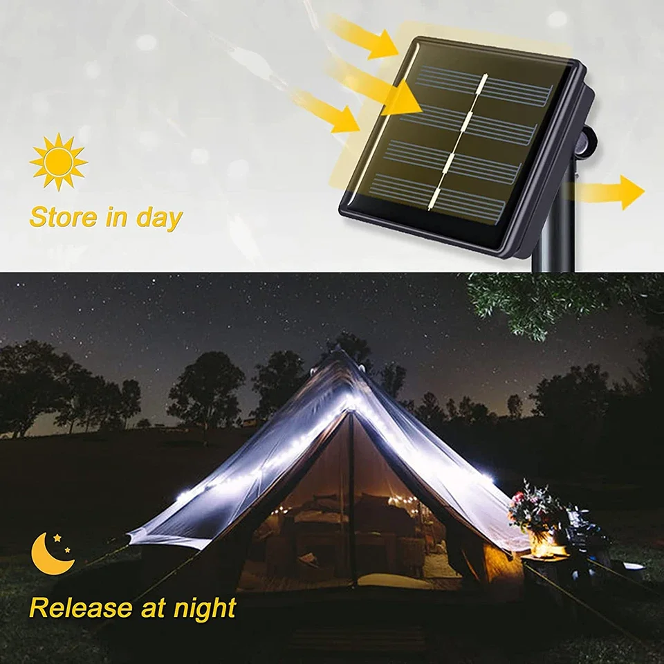 1000LED Solar Fairy String Lights - Waterproof Outdoor Christmas Garland for Garden Party 100M50M10M5M