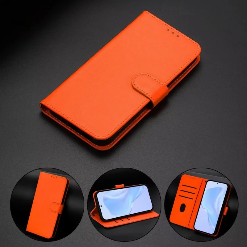 Premium PU Leather Flip Phone Wallet Case with Holder