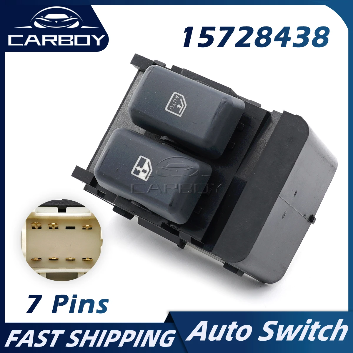 

15728438 Car Power Window Switch For Chevrolet Express 1500 2500 3500 GMC Savana 1500 2500 35001996-2000 7Pins 2 Button