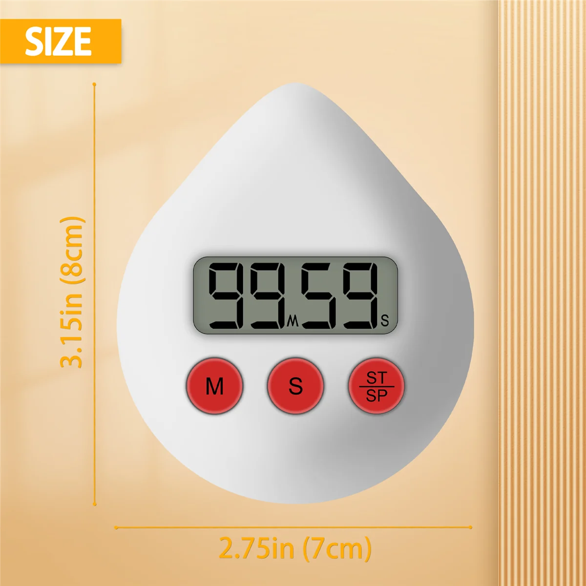 A98U Digital Bathroom Clock Waterproof Shower Clock Timer Temperature Humidity Visual Countdown Timer Wall White