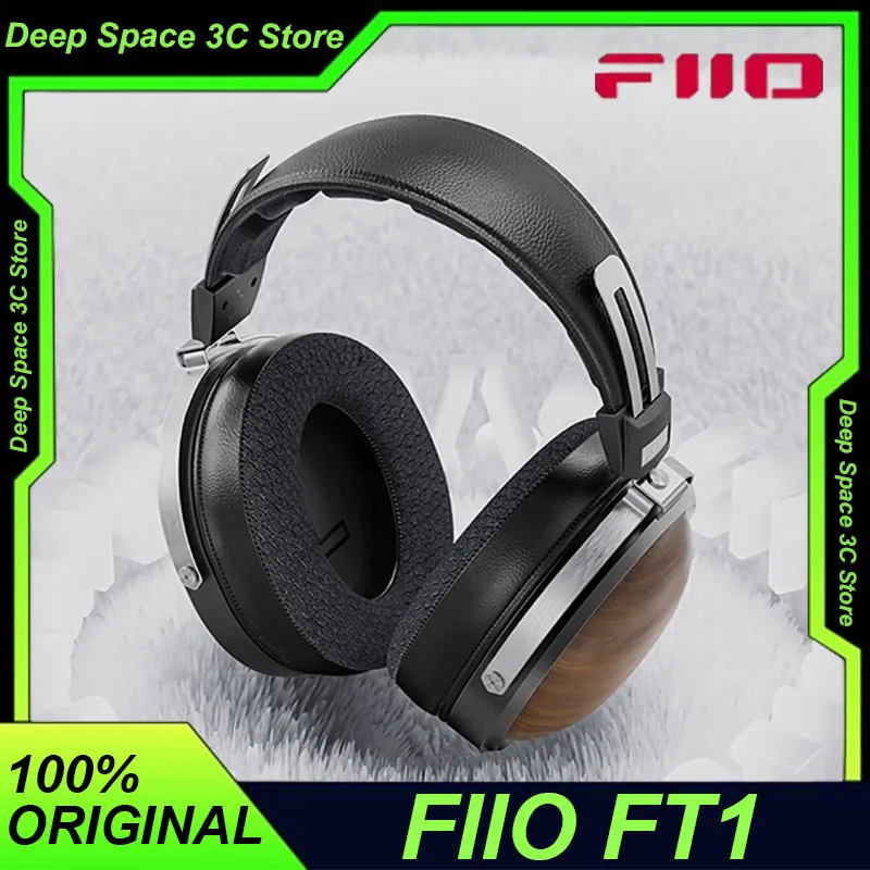 FiiO FT1 HIFI Wired Headphones Walnut Wood Music Headset 60mm Dynamic CCAW Nanowood Fiber Composite Diaphragm PC Gaming Laptop