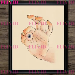 Surreal Abstract Palm Canvas Art Print - Vintage - Inspired Home Decor - 10X15cm NoFrame (3)