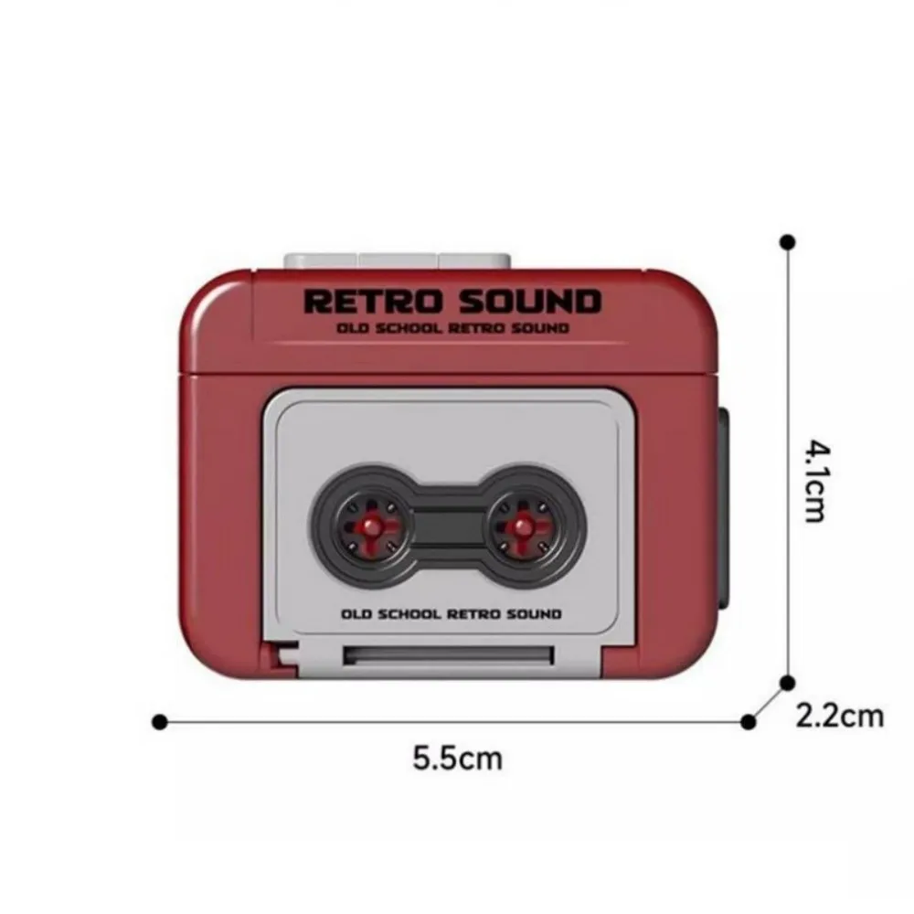 Retro Tape Recorder Keychain Mini Recording Music Box Personalized Pendant Keyring Backpack Ornament Gift for Couple Birthday