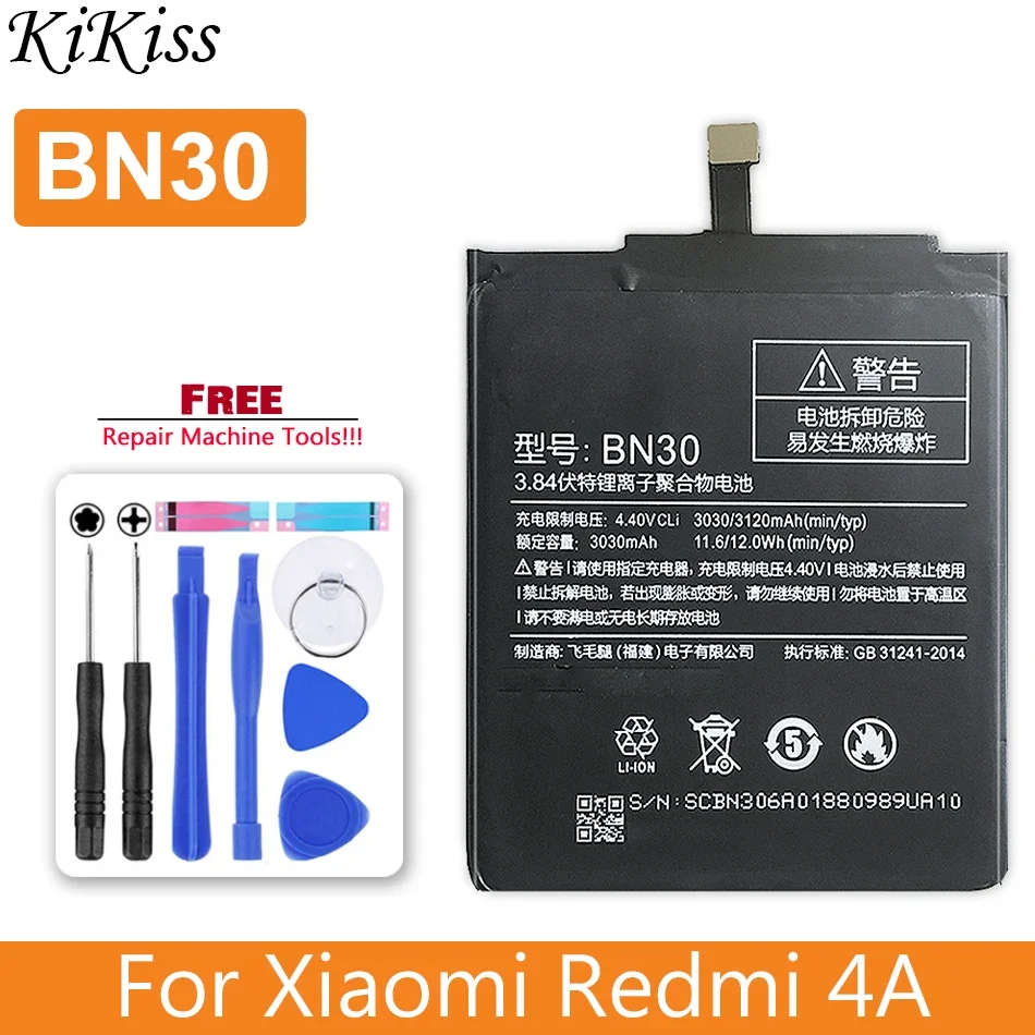

Аккумулятор для Xiaomi Redmi 4A, BN30, 3030 мАч, номер отслеживания