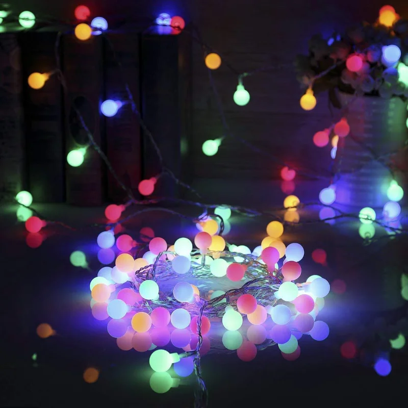 

LED Cherry Ball String Lights Street Garland Fairy Lights Decor Outdoor Wedding Christmas Decorations for Home Garden Patio Lamp