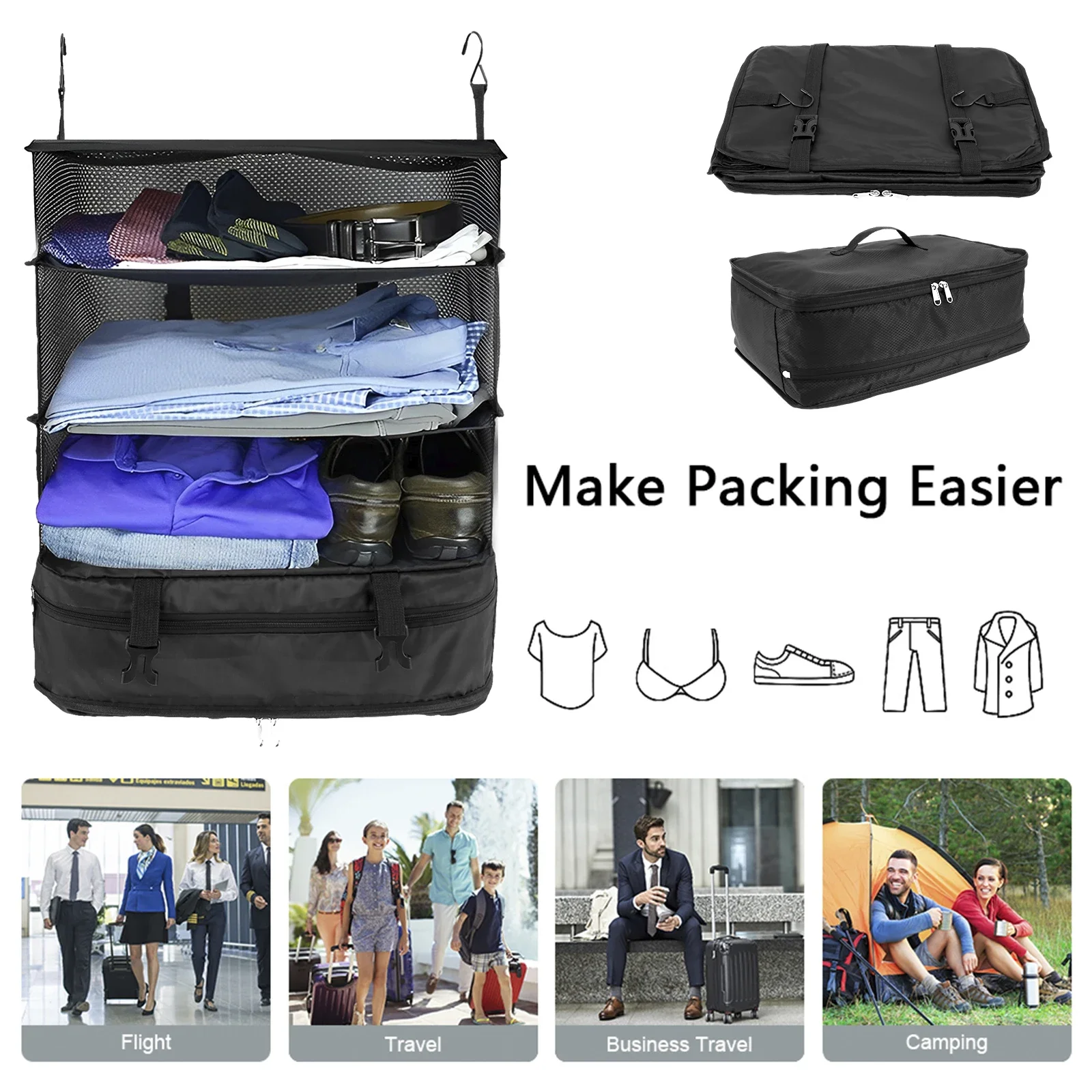 travel hanging clothes organizer