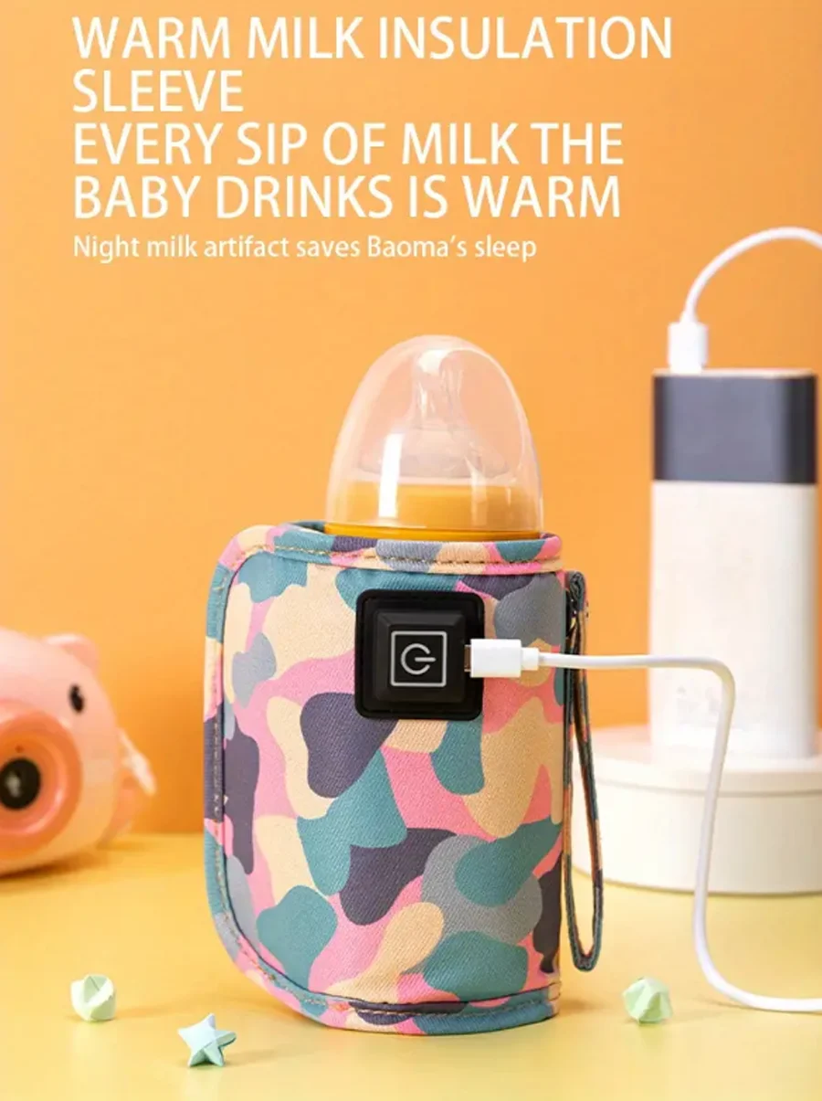 Three-speed Thermostat Cartoon Warm Milk Set Home Outdoor Portable Bottle Insulation Set USB Heating Constant Temperature Bottl baby bottle insulation bag milk insulation bag baby bottle heater baby bottle insulation sleeve