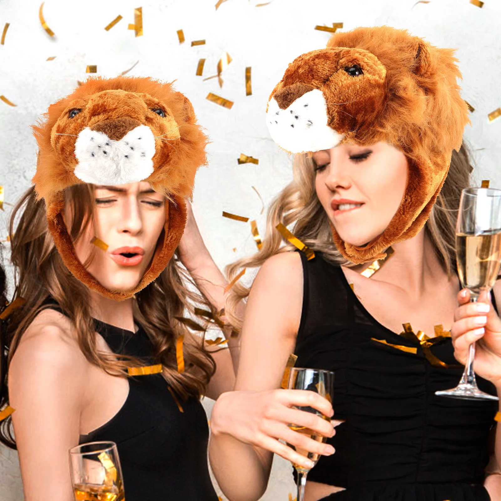 Party Hat Plush Lion Shape Hat Party Selfie Hat Festival Headgear Photo Prop Party Supply