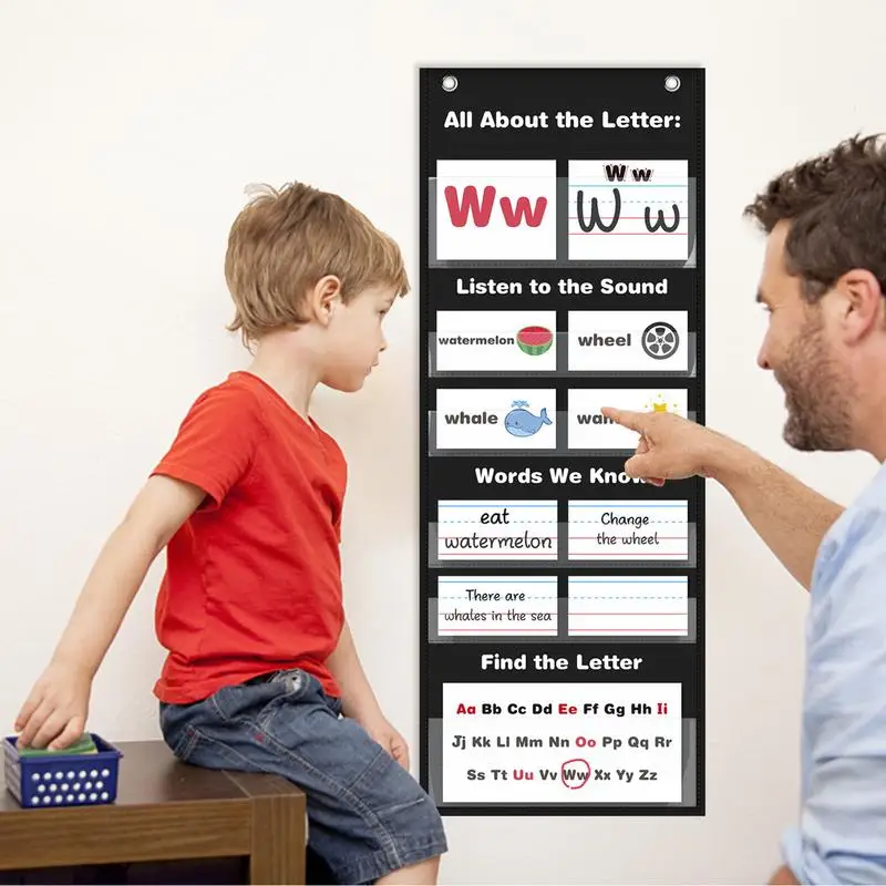 글자 및 조준기 단어 포켓 차트, 글자 카드에 관한 모든 것, 포켓 차트, 방수 조기 교육 차트 학습