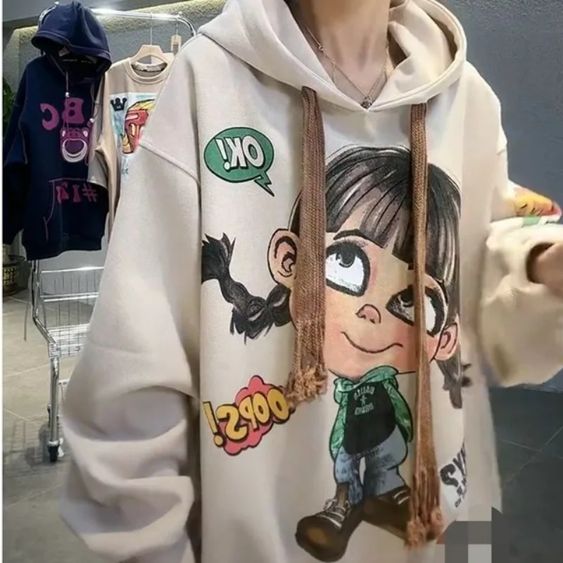 

Hoody Extra Large 2023 New Medium To Long Size Cartoon Cute Girl Fleeces Hooded Women Hoodie Autumn Sweater Loose Top Sweatshirt