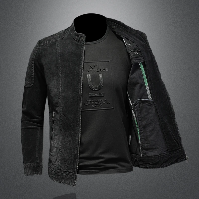 The Main Promotion of New Explosive Top Coat Spring and Autumn New Men's Trend with Popular Corduroy Handsome Denim Jacket 3