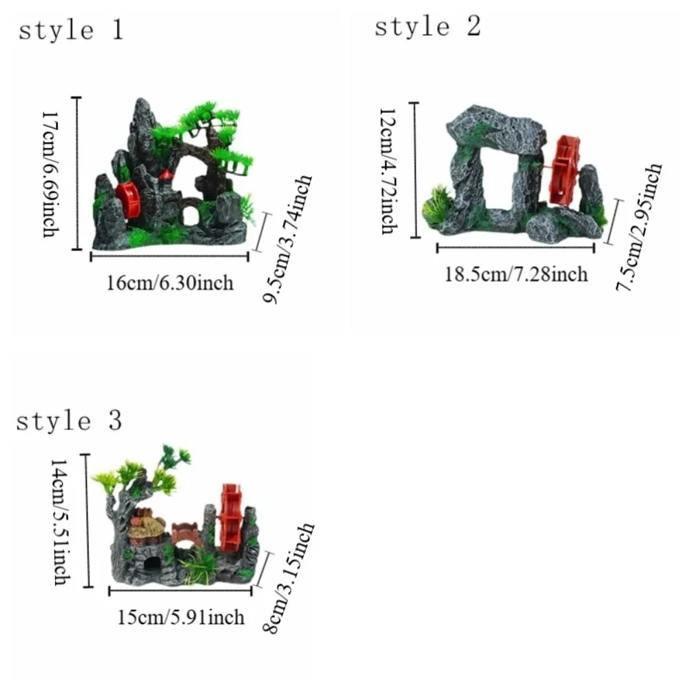 Garden Decor Simulation Fish Tank Ornament Natural Look Retro Rockery Statue Resin Artificial Aquarium Decoration Aquarium Setup