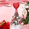 Red Mini Valentine Day Tree Topper Glitter Heart Shape Tree Hat Valentines Decorations Home Decoration Chic Hanging Decorations 4