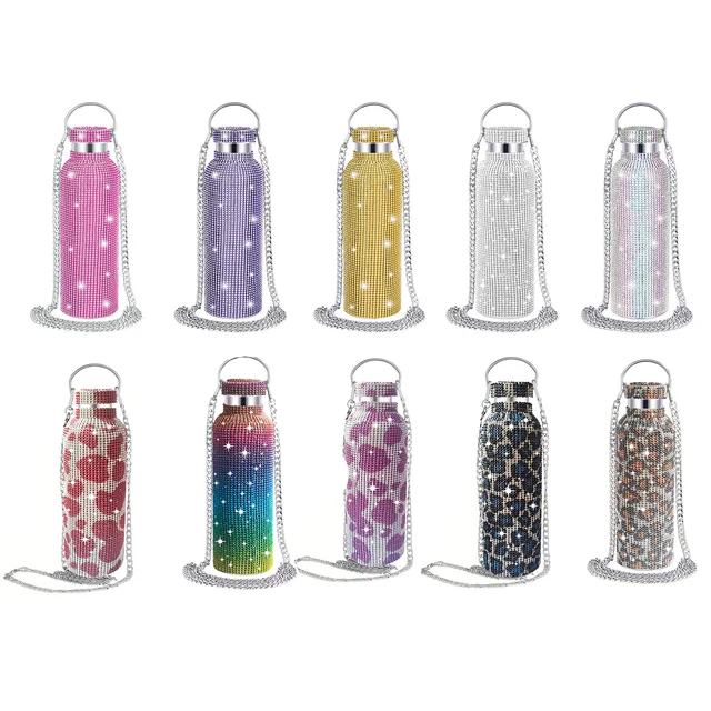350ml/500ml/750ml Tumbler Insulated Cup Stainless Steel  Vacuum Flask Chain Sport Bottles Party Gifts for Girls