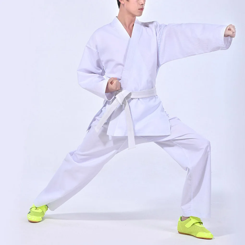 Men Karate Uniform Set Adult Sports Training Clothes Practice Sportswear Polyester Clothing Pants Professional Accessory