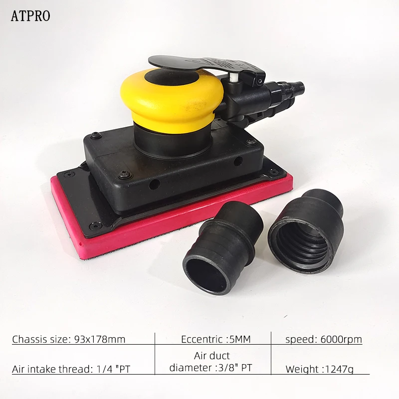 ATPRO Central Dust Collection 93x178mm Air Sanding Captain Square 8-hole Dust-free Sander Car Dry Sandpaper Machine