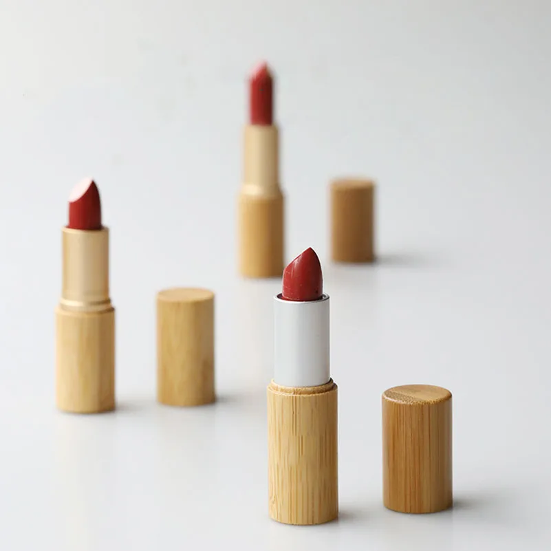 

5 Pack Empty Lipstick Tube Wooden Bamboo Lip Stick Containers Empty Lip Balm Tube for DIY Makeup Travel Perfume