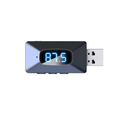 Bluetooth FM Transmitter with LED Display and Hands - Free Calling - Compatible Bluetooth v5.4 (T65)