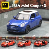 1/34 Mini Cooper S BMW Toy Car Diecast Vehicle Miniature Metal Model Pull Back Doors Openable Collection Gift for Kid Match Box 1