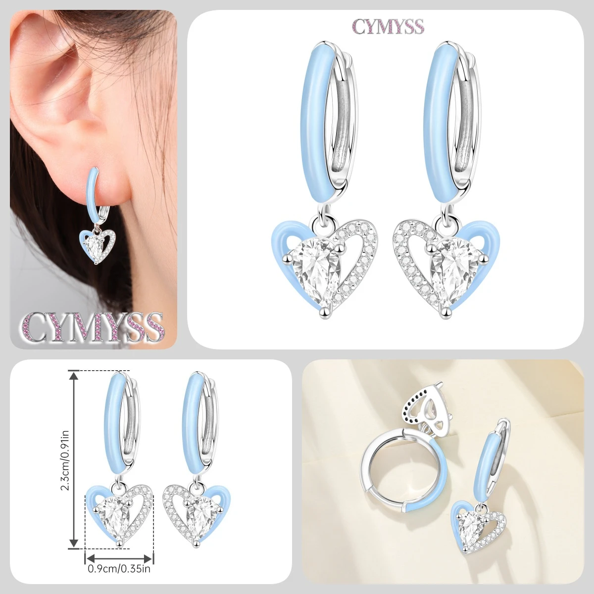 NEUES Original-Design aus 925er-Sterlingsilber, niedliches Haustier, sternförmige Katze, Ohrringe, Schmuck, Damenmode, Party, Geburtstag, Geschenk, Ohrschlaufen – Detail 18