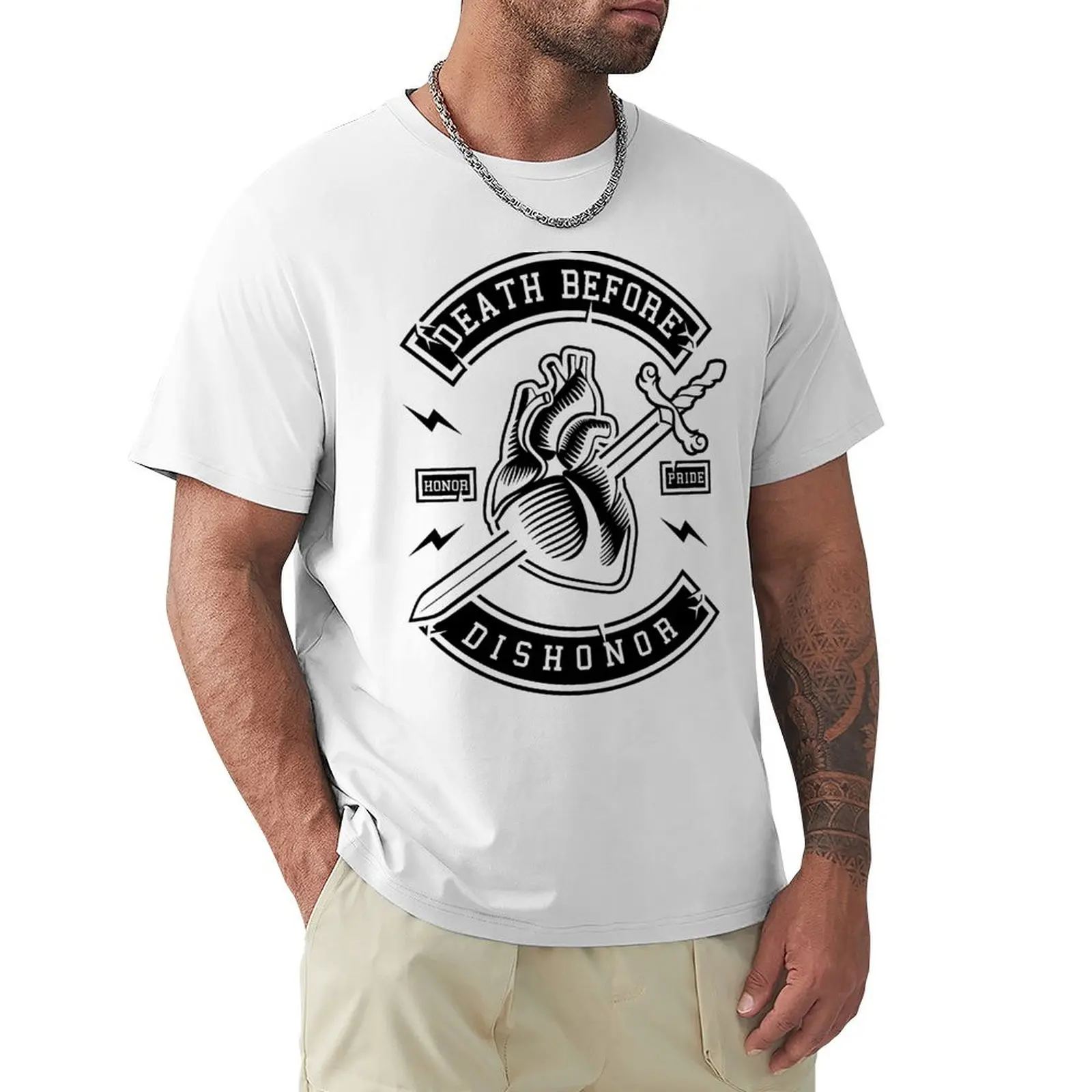Death Before Dishonor Shirt T-Shirt Hippie Clothes For A Boy Plain White T-Shirt Uomo