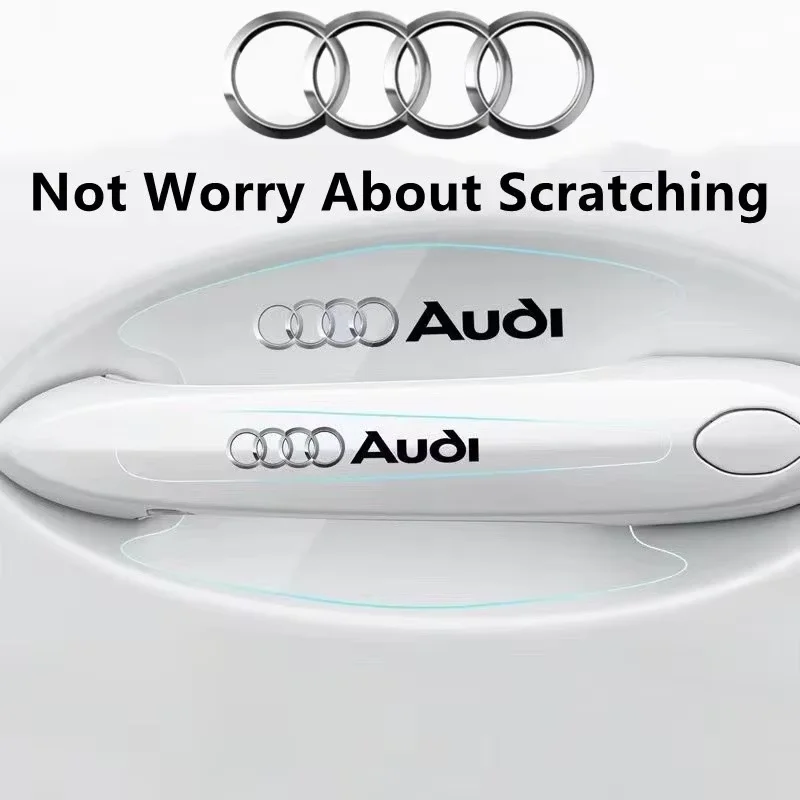 8-Piece Transparent Car Door Handle Protective Film Set