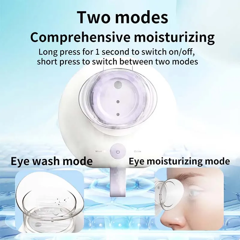 Eye Mist Sprayer Ultrasonic Eye Washer Atomizer Mist Relieve Eye Fatigue Dryness Dual Mode Adjusting Cleaner Instrument Spa Nano Nebulizer